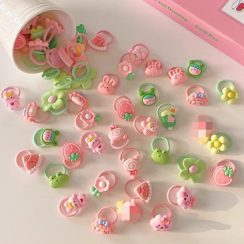 10pc mini faixa de cabelo do bebê kawaii dos desenhos animados floral animal elástico corda de cabelo para a criança menina pequena tumb faixa de cabelo adorável headwear