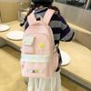 Large Capacity Schoolbag Japanese Simple Style Backpack Solid Color Student Bag