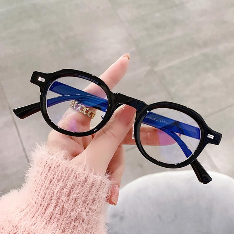 New Retro Art Harajuku Wind Eyeframe Women'S And Men Fashion  Anti Blue Light Radiation Protect Oval Small Frame Glasses