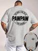 Summer New Mens Casual Printed Tshirt with Threaded Round Neck Short Sleeved Top Doublesided Printing on The Front and Back