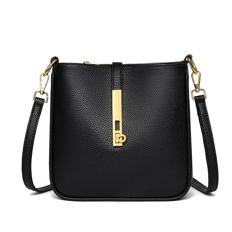 Genuine Leather Women's Bag Versatile Crossbody Bag Fashionable Shoulder Bag Underarm Bag Bucket Bag