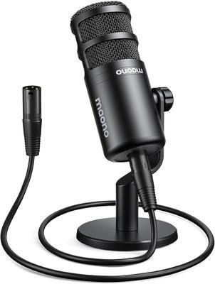 MAONO PD100 XLR Dynamic Vocal Microphone with Unidirectional Pitch, Built-in Pop Filter, XLR-to-XLR Cable Connection, Includes Microphone Stand,