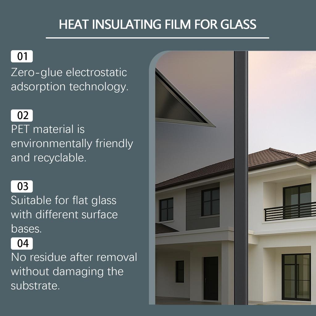 Glas Warmte-isolatiefilm, Enkel-transparant Anti-gluren, Veilig en Milieuvriendelijk Engineering Rolmateriaal.