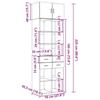 VidaXL Storage Cabinet White 70x42.5x225 Cm Engineered Wood, Bathroom Storage Cabinet, Unit of 3281336