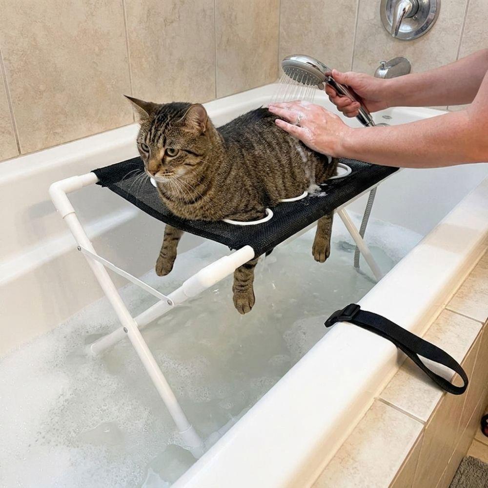 Mesh Pet Bathing Rack Quick Dry Dog Nail Trimming Holder Cat Grooming Hammock for Pet Shop
