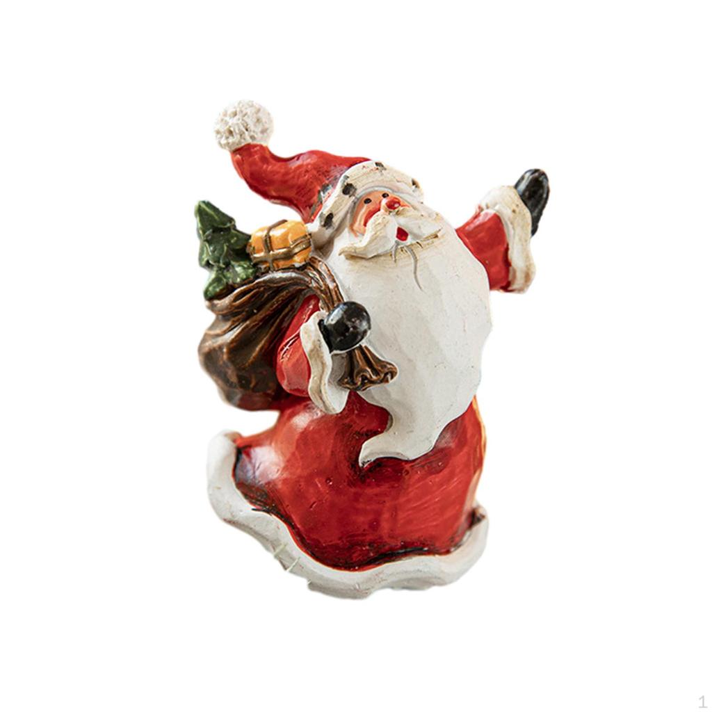 Festive Resin Santa Statue - Mini Christmas Figurines for Home Decor and Gift Giving