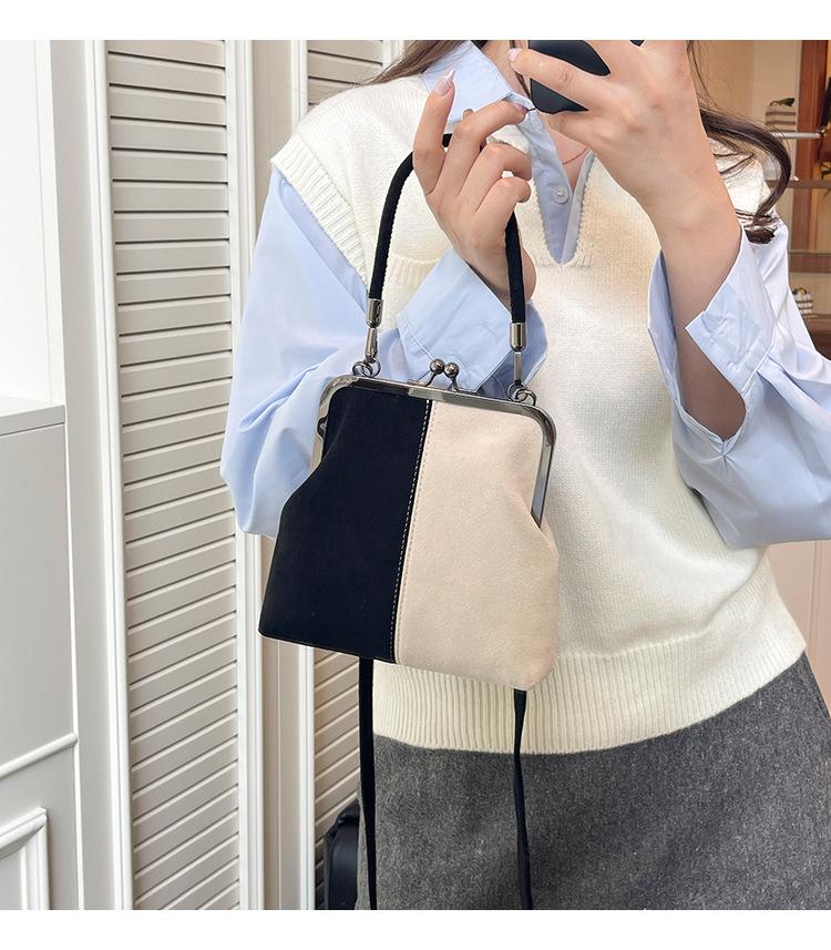 Neue Mode Kontrastfarbe Muschel Tasche für Damen, Vintage Stil Crossbody Schultertasche, Lässige Pendler Handtasche für den täglichen Gebrauch CLE