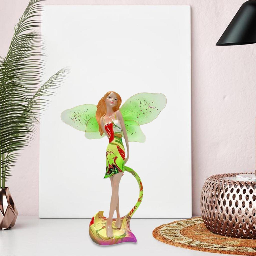 Fairy Garden Resin Figurine ,Girl Statue, Desktop Ornament, Decorative Cute Butterfly Elf Decor