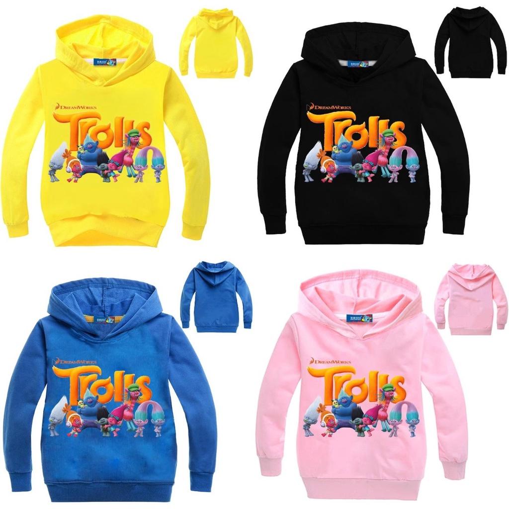 Moletom com Capuz Articulado Poppy do Filme Trolls da Dreamworks Para Crianças Roupas de Algodão Macias e Estilosas