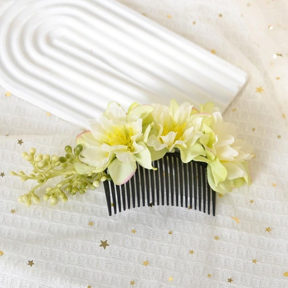 Multicolor Bridal Hairpin Cloth Hair Accessories Simple Flower Hair Comb Wedding