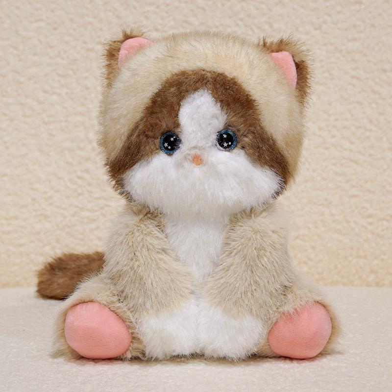 24Cm Cartoon Cute Cat Plush Doll Realistic Siamese Cat Ragdoll Orange Black White Cat Plush Toy Home Decor Accompany Gift