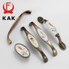KAK Vintage Bronze Ceramic Cabinet Handles Wardrobes Door Pulls European Style Kitchen Handle Drawer Knobs Furniture Handle