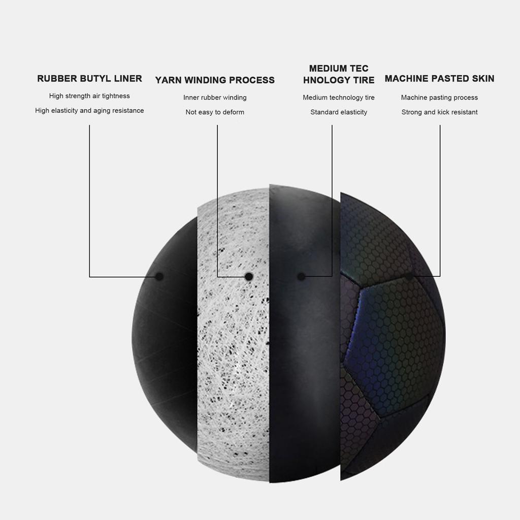 Luminous Reflective Football Luminous Soccer Ball Training Ball for Normal Games Performances
