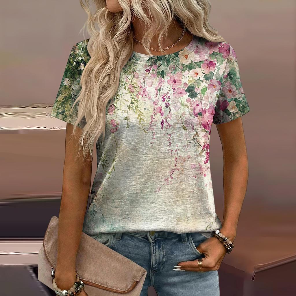 Women's Loose-Fit Fashionable Casual Printed T-Shirt