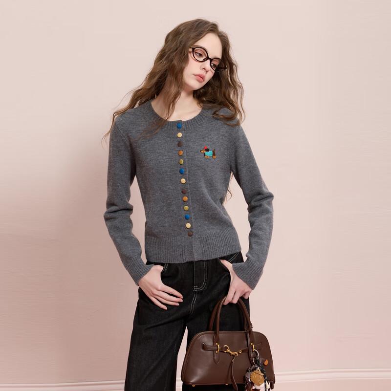 

Sancai 2025 Winter Colorful Single-Breasted Dog Knit Cardigan XL