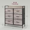 Rustic Chest of Six Fabric Drawers - Grey Wood Effect