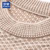 ROMON Men's 100% Cashmere Half-High Collar Thickened Plaid Sweater