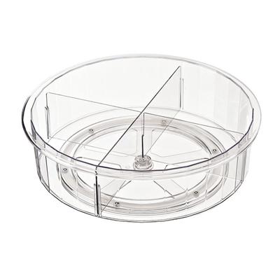 Storage Turntable Transparent Round PET Rotating Spice Organizer Tray for Kitchen Snacks Cosmetics