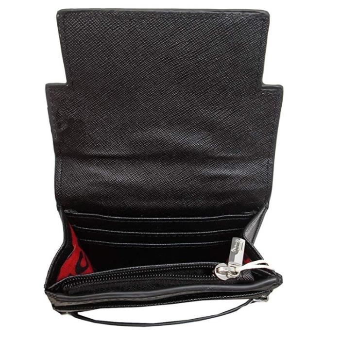 Portefeuille à rabat Mickey Mouse - Disney - Pour enfant - Noir/Rouge