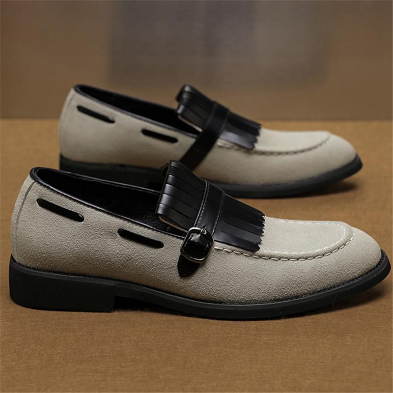 New Fashion Tassels Mixed Suede Leather Shoes For Men Business Party Flats Dress Wedding Loafers Homecoming Pageant Footwear