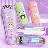 Back To School Gift for Boys Kids Pencil Case with Multi Compartment Astronaut/Rabbit/Panda/Cat Cartoon Portable Bag Pattern Print Waterproof