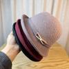 Autumn and Winter New Style Rolled Edge Fashionable Knitted Versatile Fisherman Hat Small Head Circumference Three Dimensional Warm Mother Hat
