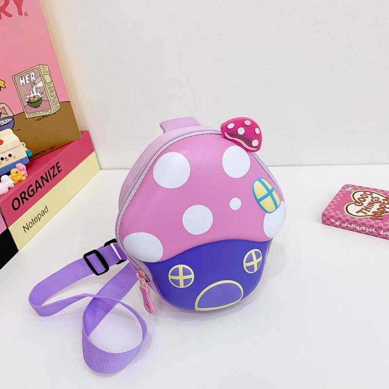 Cute Pattern Mushroom And Portable Function Children Trendy Nylon Wallet Chest