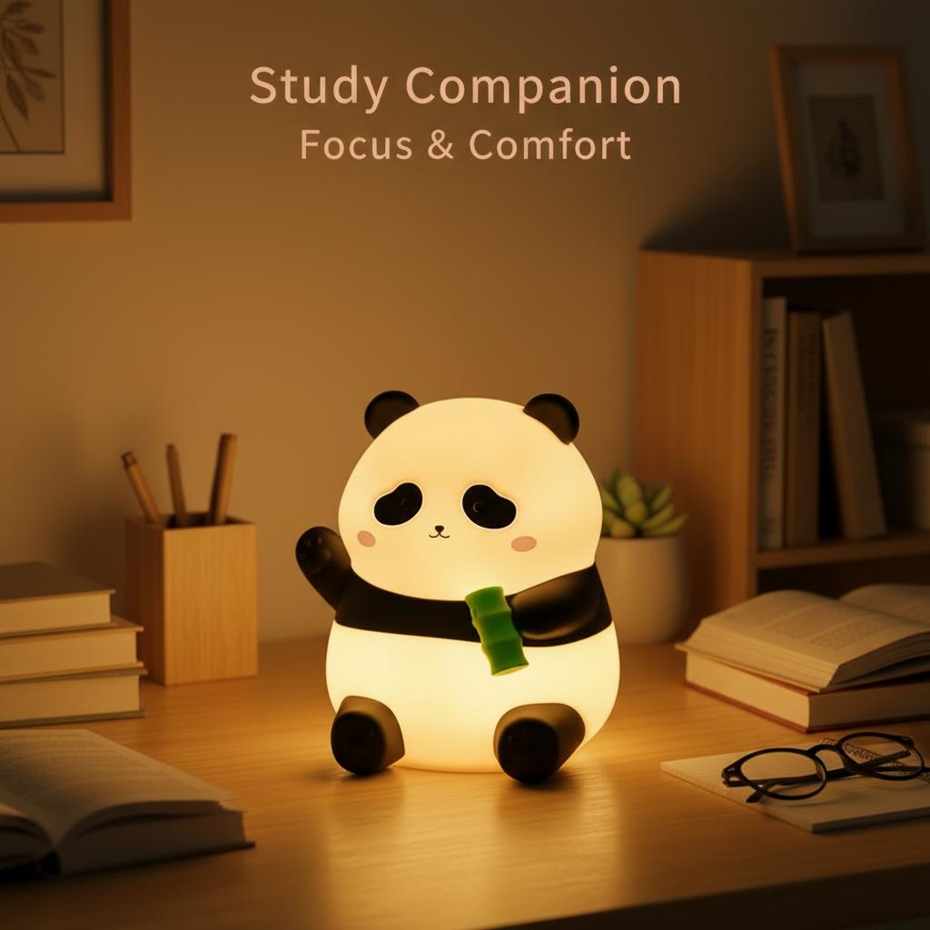 Xiaomi Cartoon Panda Silicone LED Night Light with Touch Sensor - Kid's Bedside Lamp, Holiday Christmas Gift for Bedroom Decoration