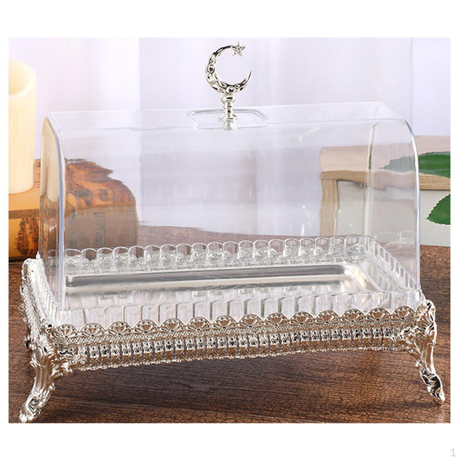 

Масленка Поднос для еды Луна Декор Печенье Торт Дисплей Стенд Сервировка с крышкой для серебряный