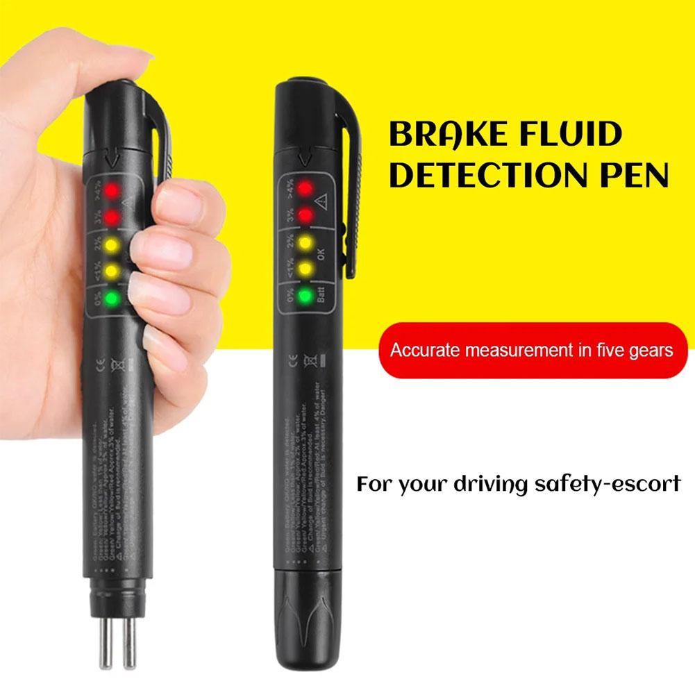 Brake Fluid Liquid Tester Pen Checking Pen For Brake Oil Oil Moisture Analyzer With 5 LED Indicators Auto Brake Diagnostic