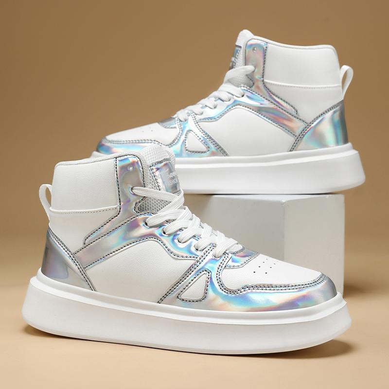 TUINANLE High Top Sneakers Women Lace Up Anti Slip Basketball Shoes Flat Skateboard