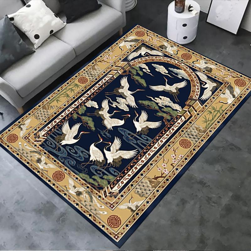 2025 New crowned Crane Carpet Rug for Living Room Bedroom Home Sofa Decoration,Kids play Non-slip Floor Mat98