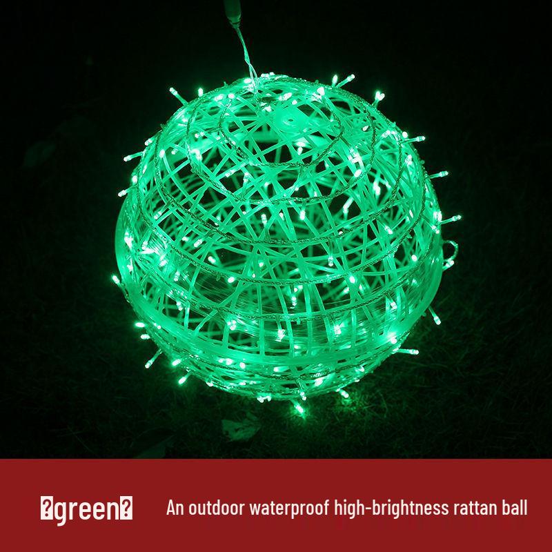 Solar-Powered Waterproof LED Rattan Ball String Lights for Outdoor Landscape and Tree Hanging