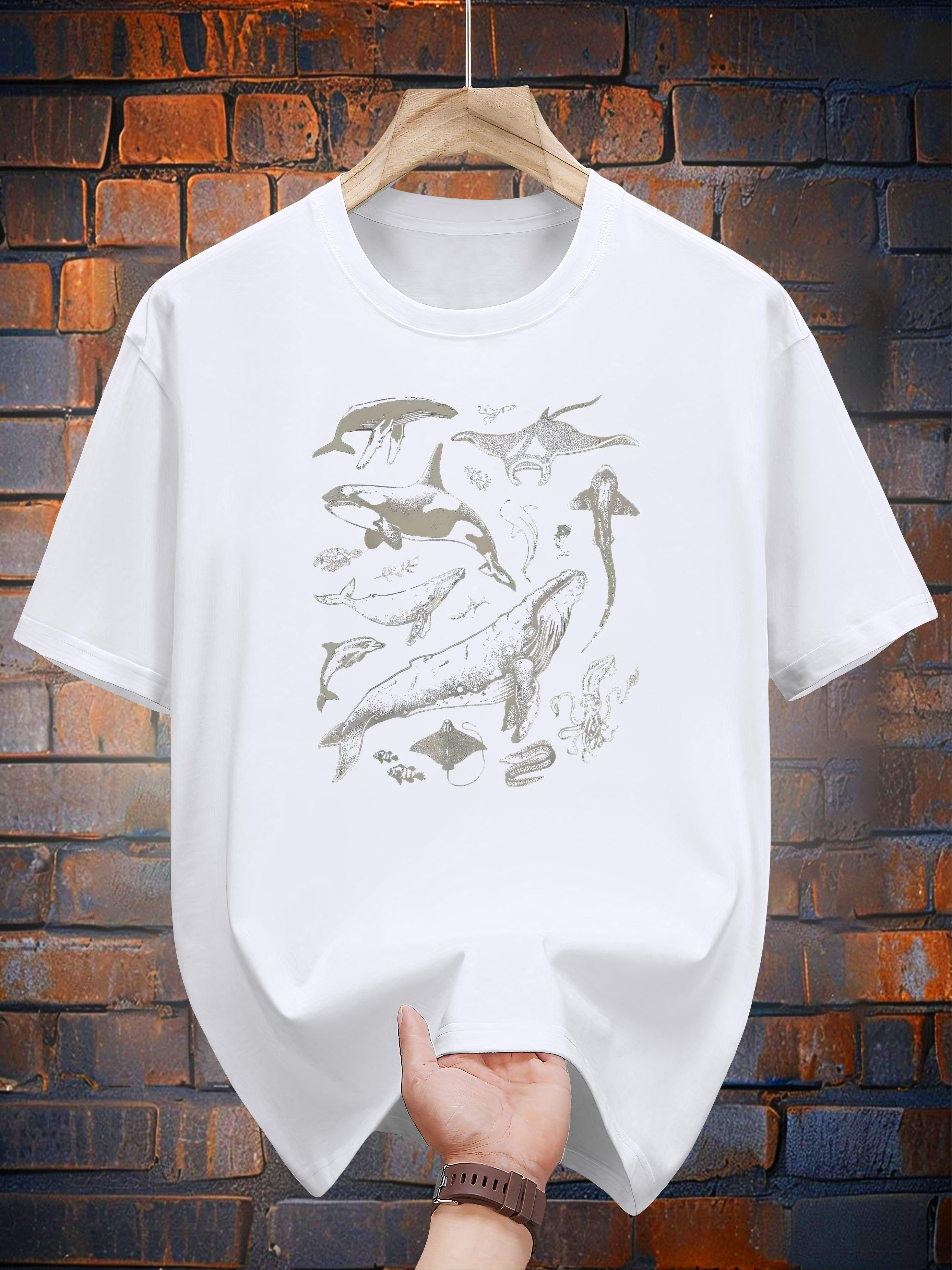 Navy Blue 100% Cotton Graphic T-shirt - Short Sleeve XXXL