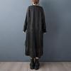 Dlouhý rukáv Plus size vintage Černé novinky šaty pro ženy ležérní volné Jarní podzimní šaty