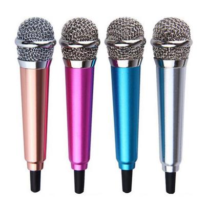 3,5-mm-Mini-Kondensatormikrofon, Telefon-Karaoke-Mikrofon mit Ständer für iPhone und Android
