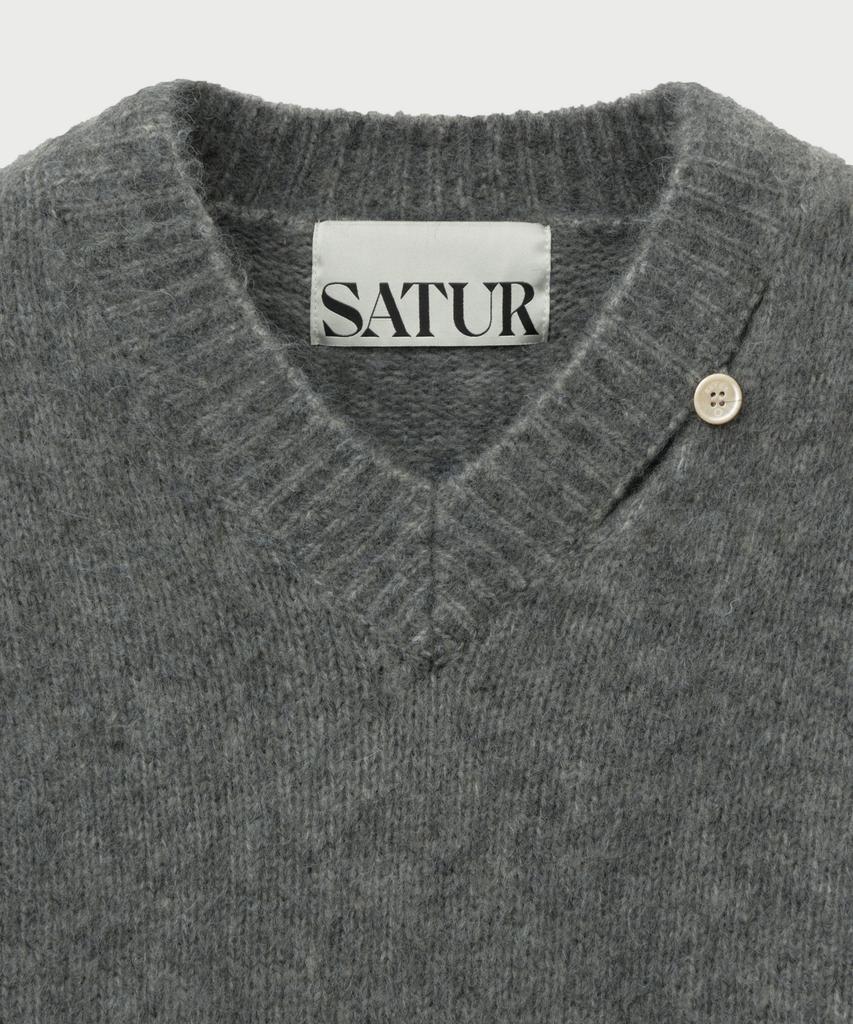 Seteo Two-Tone Mohair Blend Knit Melange Gray