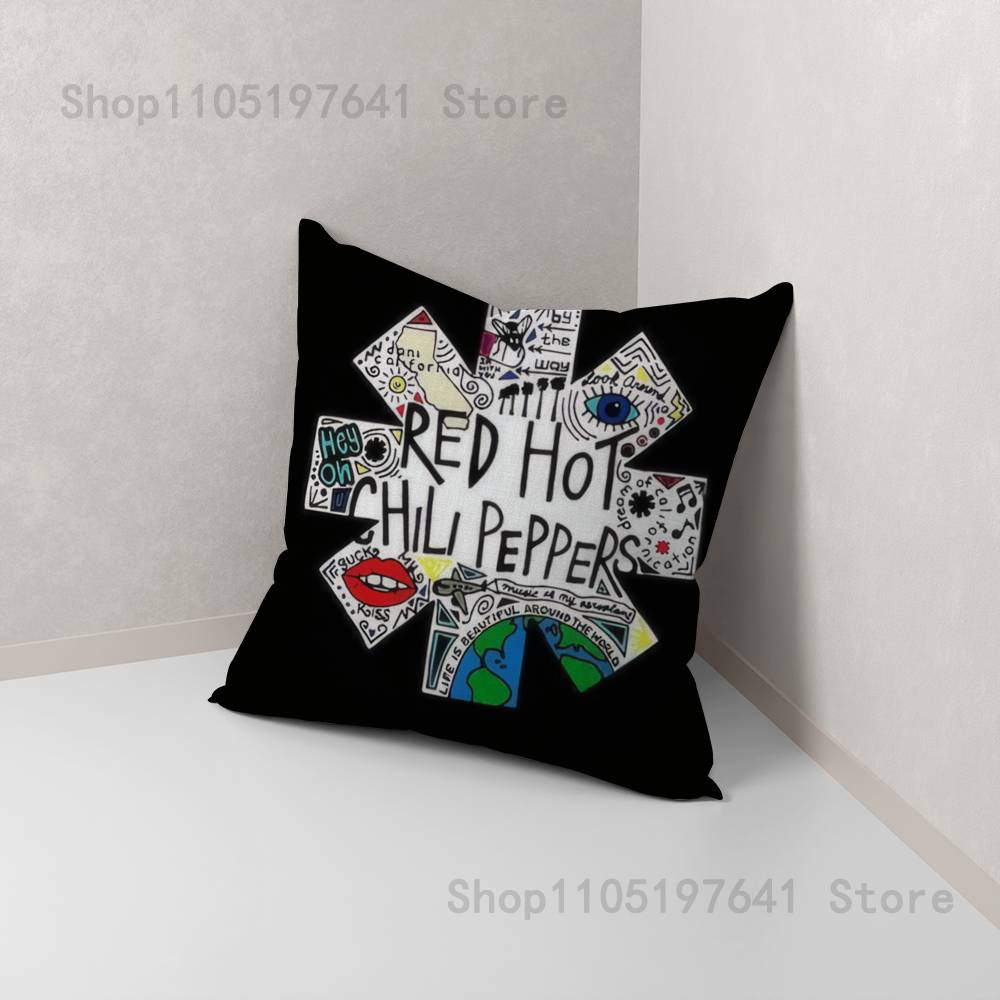 Chili Red RHCP Pillow Case For Sofa Decor Car Office Room Printing Cushion Cover Decorations and Protector