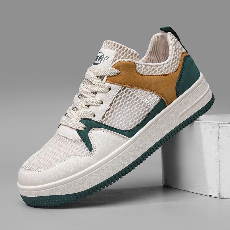 Summer breathable mesh shoes men's board shoes thin hollow mesh versatile sports little white shoes