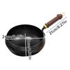 Iron Uncoated Chinese Wok Big Belly Pot Deepened Non-stick Pot Flat Bottom Uncoated Non-stick Home Iron Skillet With Wooden Lid