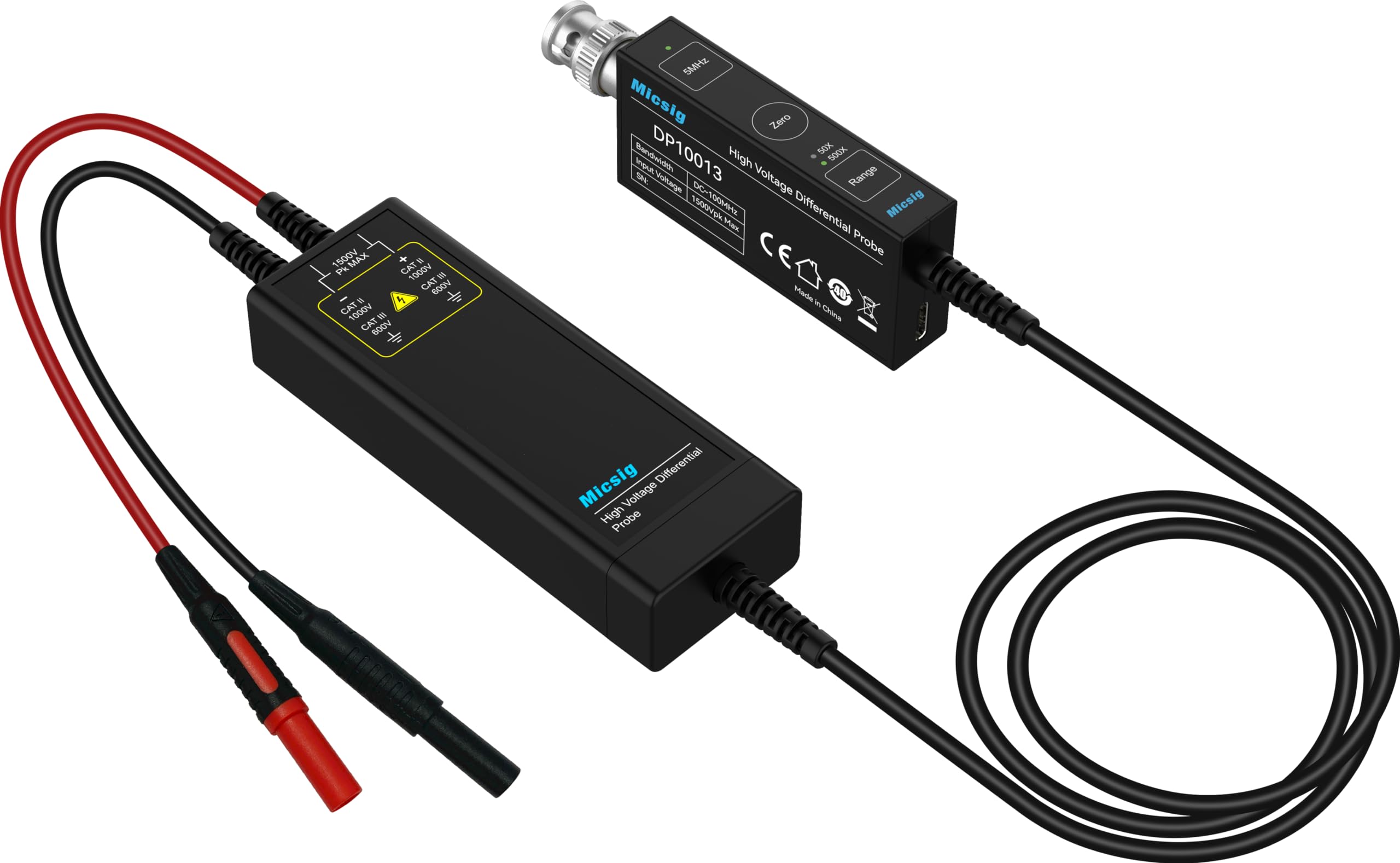 

Micsig DP10013 High Voltage Differential Probe 100MHz Maximum Input Differential 130V 1300V year warranty from Japan exclusive Voltage (50X) (500X)