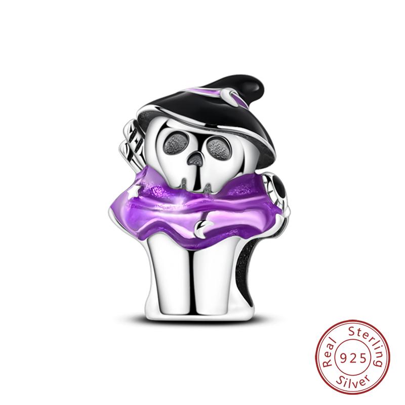 Purple Series Charms Beads 925 Silver Butterfly Firefly Spirit Snake Charm Fit Bracelet Woman DIY Jewelry