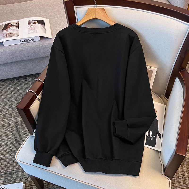 Loose Autumn Sweatshirt for Plus Sizes (200-350 Jin, Bust 150/160)