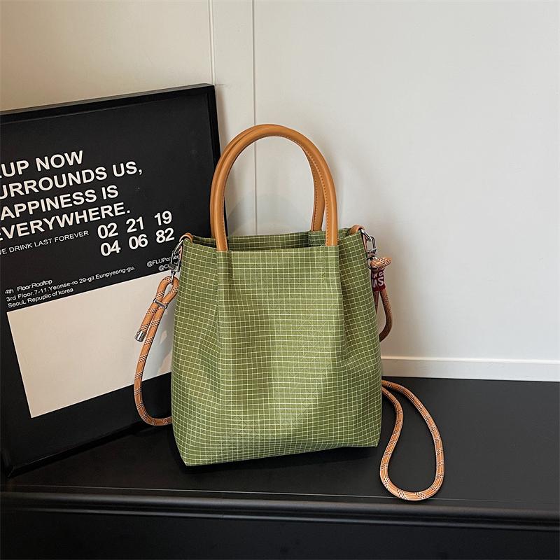 Vintage Plaid Tote Bag Women's Handbag Commuter Large Capacity Shoulder Bag