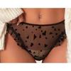 French Heart Print Transparent Lingerie Set Ultra Thin Underwire Bra Lace Sexy Push Up Gathering Small Breast Boost Hot Selling