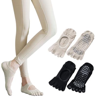 YUMISS Yoga Summer Supervised by a Current with Breathable and Pilates Set of Grip Socks for and Exercise One Black Socks, Five-Toe, Non-Slip, Socks,