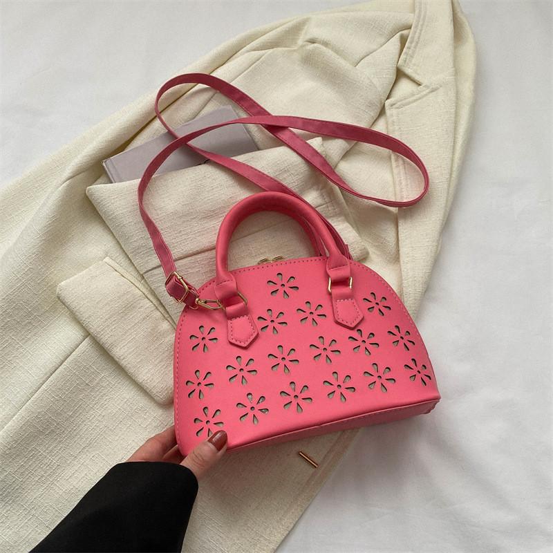 Stylish Shell Bag For Casual Commuting Chic Pu Handbag Available In Black Pink Orange Purple Green