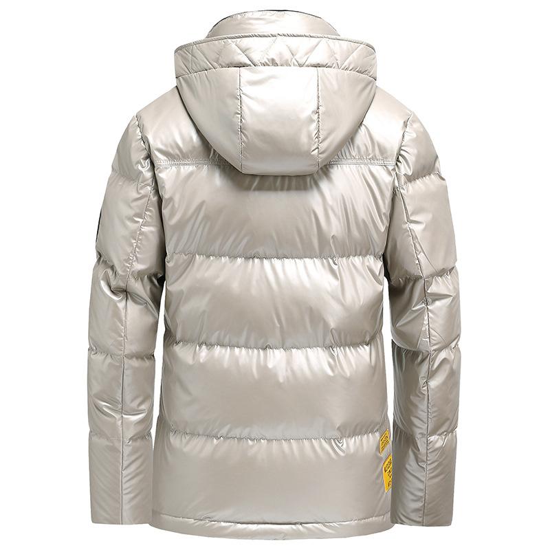 New Winter White Duck Down Hooded Down Jacket for Men, Thickened Short Trendy Down Jacket, Outdoor Cold-proof Jacket