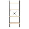 Vidaxl Ladder Shelf With 4 Shelves, Light Brown-Black, 56X35X140 Cm