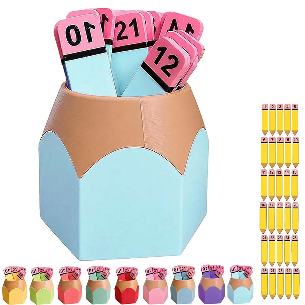 30 Pencil Shaped Wooden Drawing Sticks for Management and Student Grouping